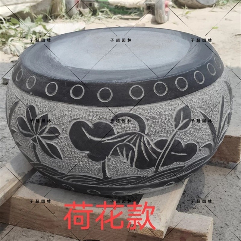 石柱墩石墩子底座青石柱脚垫基石柱底座柱顶石空心柱子皮石雕柱础