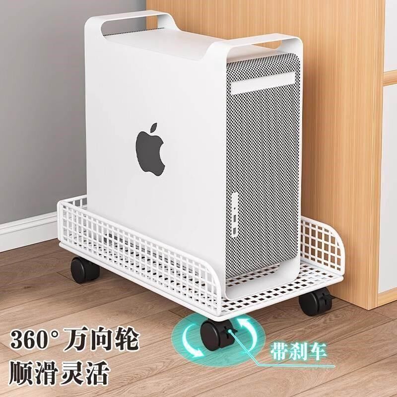 主机托架台式电脑主机箱托架底座置物G架两层铁艺放置架带轮可移