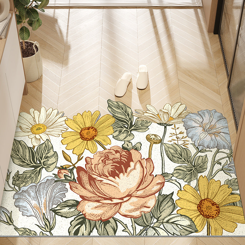 美式入户门地垫防滑防摔刮泥蹭土脚垫进门玄关门口pvc地毯可裁剪