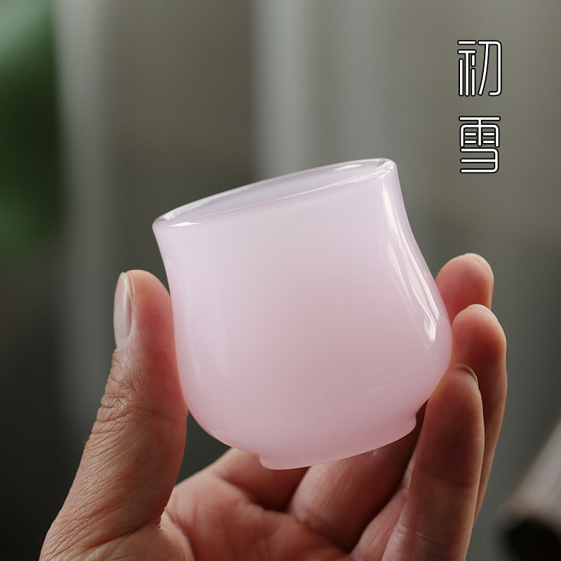 琉璃主人杯单杯女士个人专用迷你功夫茶具L小茶杯羊脂玉瓷品茗杯