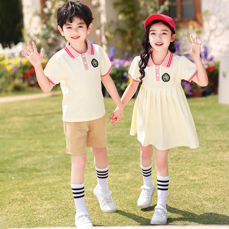 幼儿园园服夏装英伦风儿童班服小学生校服套装六一表W演毕业照服