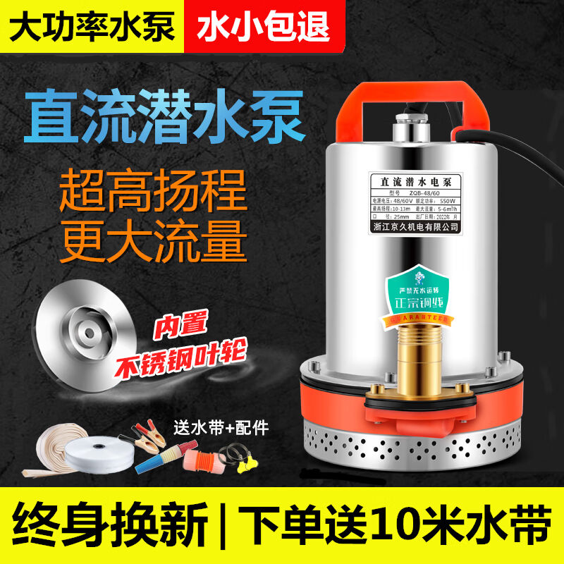 雷澎直流潜水泵4i8V60V72伏家用水泵12V24V瓶小型农田灌溉抽水机1