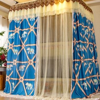 23子母床蚊帐上下m铺遮光床帘加厚双层家用1.5R导轨儿童宿舍床幔