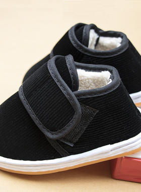 婴儿棉鞋冬学步鞋棉布底r013岁手工千层底防滑加绒男女宝宝布鞋
