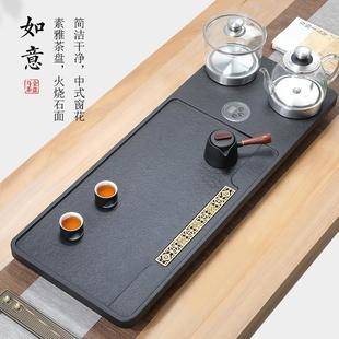 全自动一体电磁炉烧水壶家用2022新款 天然乌金石茶盘套装 石头茶台