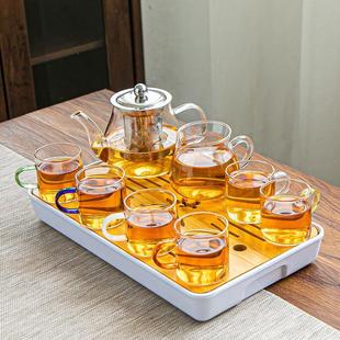 家用茶杯办公室功夫茶具泡茶壶约小茶台茶壶 玻璃茶具套装