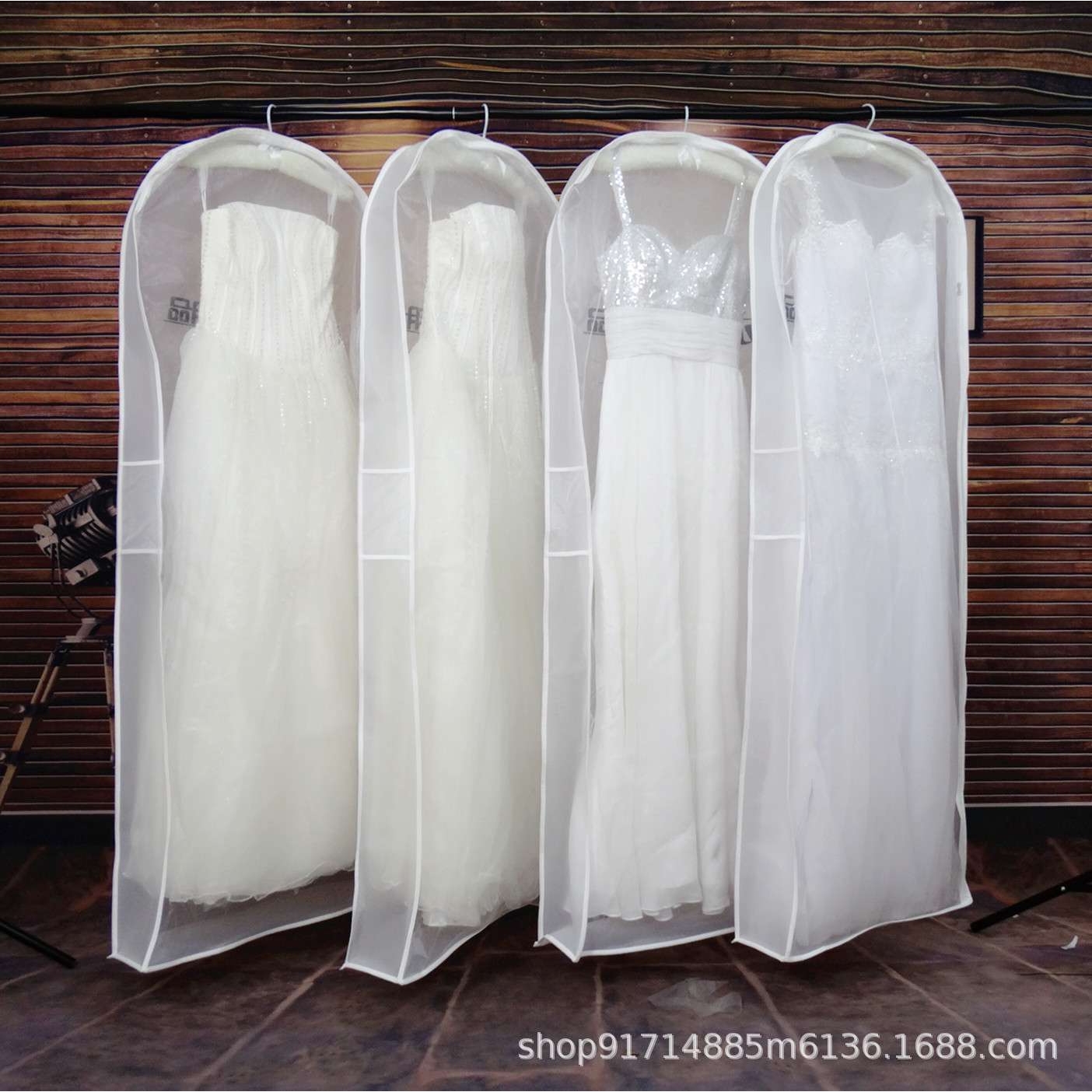 加厚婚纱防尘袋子 礼服防尘罩透明防尘套 加长收纳展示袋影楼