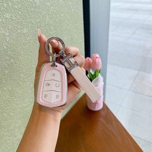 适用凯迪拉克CT5钥匙套CT4高级感CT6车XT4包XT5女XT6壳GT4简约扣