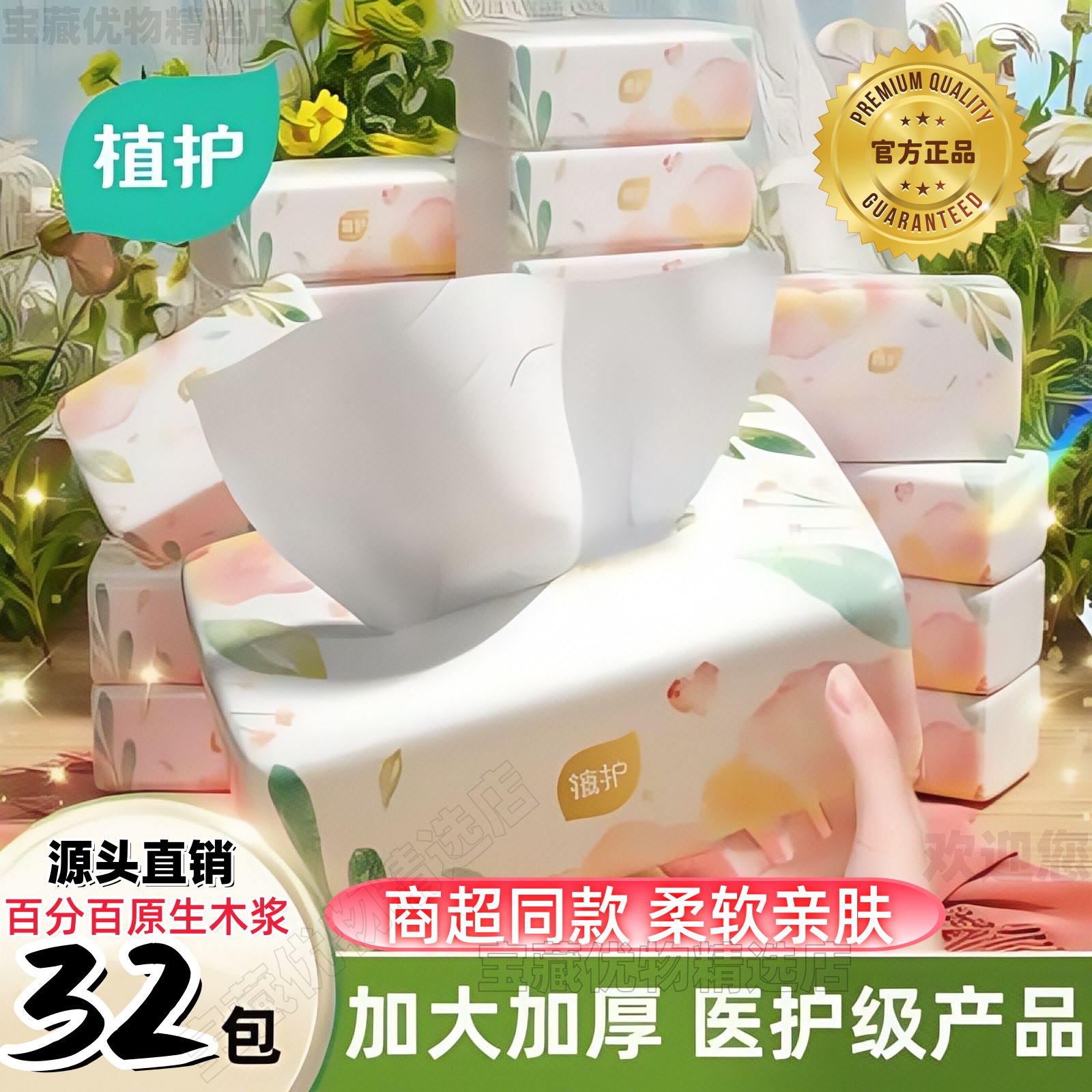植护大包四层加厚面巾纸擦手纸