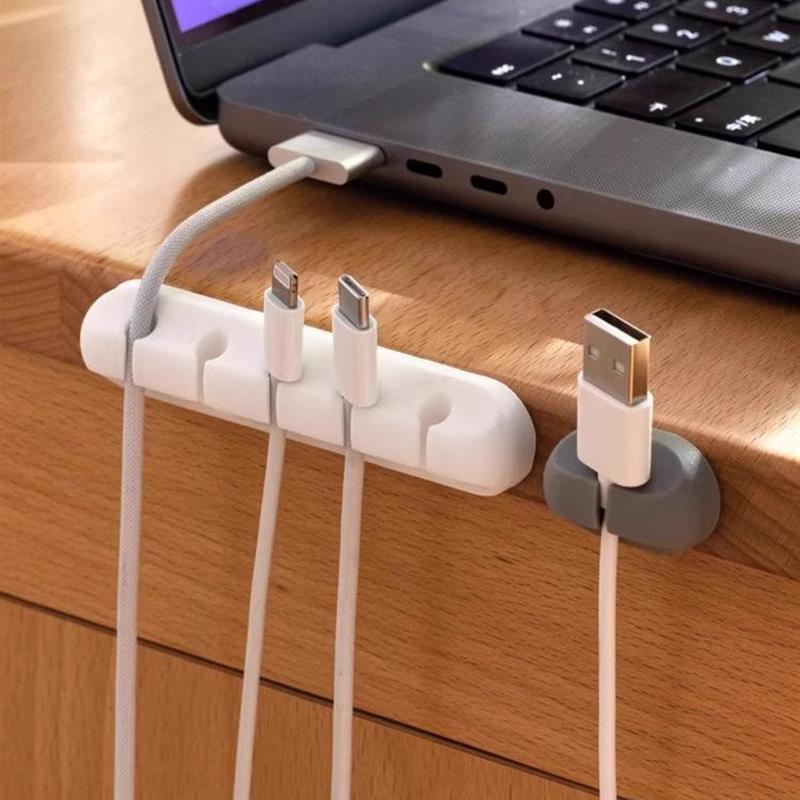 德式桌面理线器手机充电线数据线自粘收纳整理神器网线路固定器
