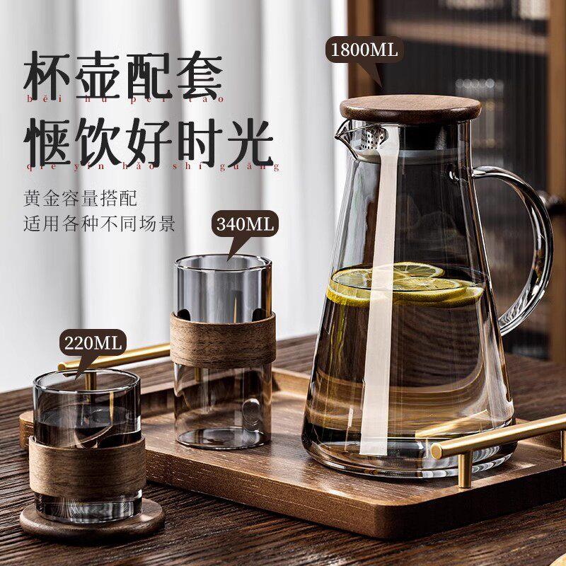 日本甄选耐高温玻璃水杯子套装家用客厅待客轻奢高级感泡茶具水壶