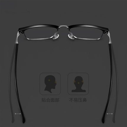 大脸半框近视眼镜框男款加宽可配度数大框胖脸胖子配大码眼睛镜架