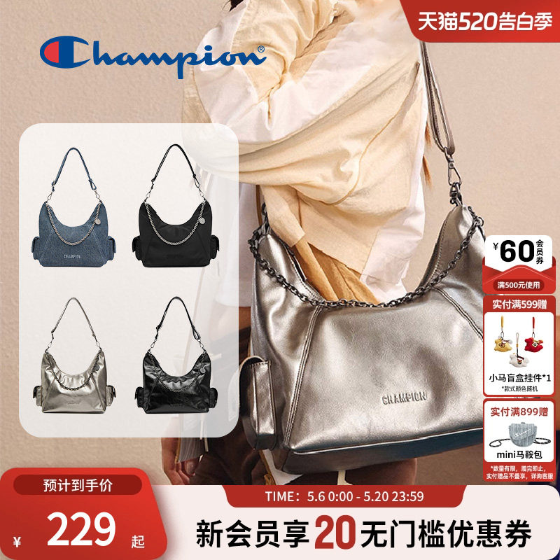 champion冠军26春夏新款单肩包女链条包牛仔包通勤百搭日常
