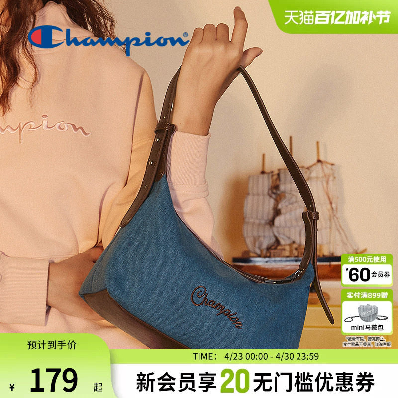 champion冠军26春季新款单肩腋下包手提包女包牛仔包时尚百搭通勤