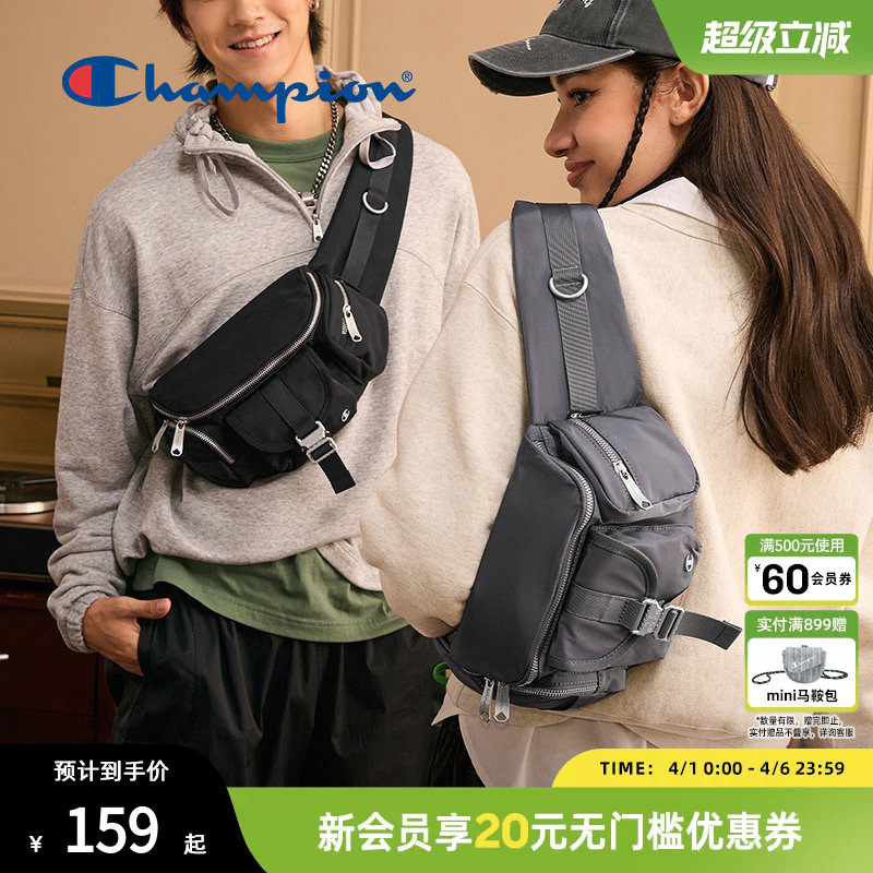 Champion冠军腰包大容量休闲男女潮流复古胸包单肩包通勤官方