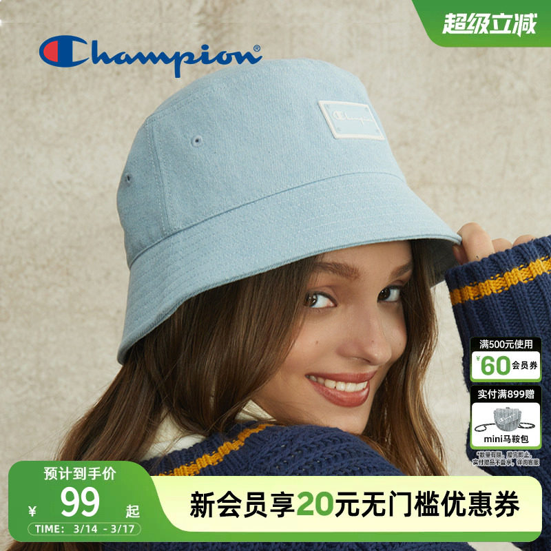 Champion冠军素颜渔夫帽女休闲夏季遮阳大头围帽子男盆帽官方