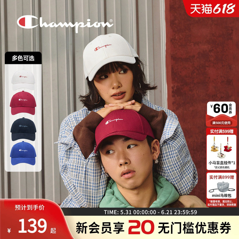 champion冠军新款棒球帽子男女情侣迷你logo鸭舌帽子透气遮阳春夏
