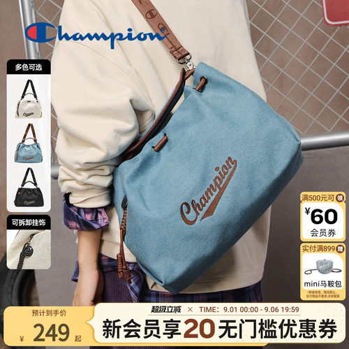 champion冠军大容量抽绳斜挎包