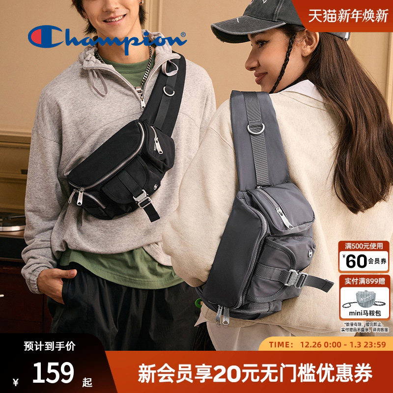 Champion冠军腰包大容量休闲男女潮流复古胸包单肩包通勤官方