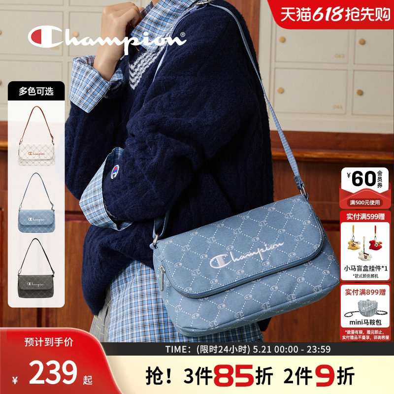 champion冠军26春季新款mono老花腋下包牛仔帆布包女士