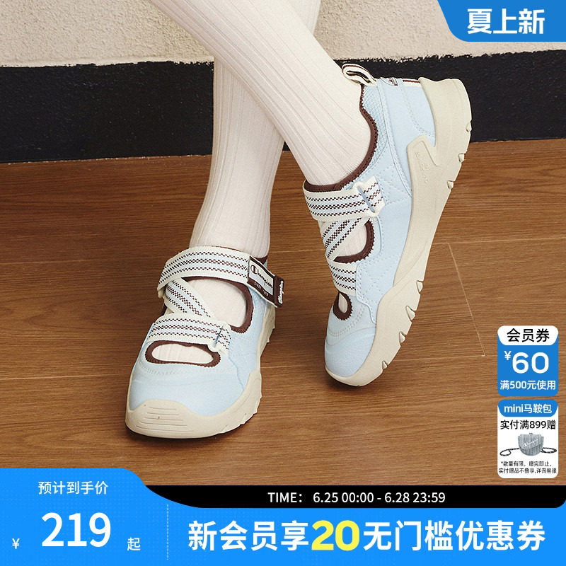 champion冠军26夏季新款凉鞋女生芭蕾玛丽珍户外运动鞋织带魔术贴