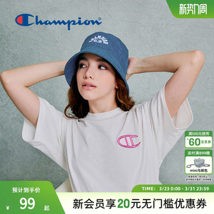 Champion冠军渔夫帽大檐平顶美式 校园遮阳帽官方正品