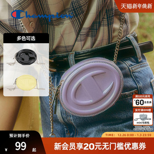 Champion冠军圆饼包女时尚 漆皮小肩包潮牌复古日常链条包官方正品