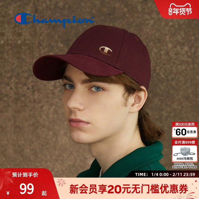 Champion冠军刺绣棒球帽鸭舌帽情侣时尚男女款遮阳