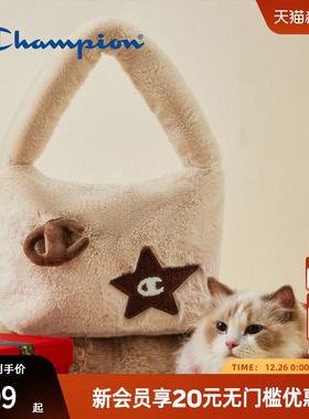Champion冠军秋冬毛绒包星星饼干包猫猫包男女大容量单肩手提包