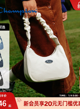 Champion冠军单肩包复古百搭包包扭扭月牙腋下包女白色手提包正品