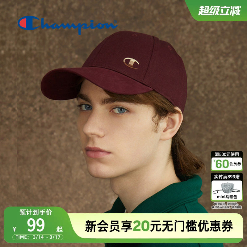 Champion冠军刺绣棒球帽鸭舌帽情侣时尚男女款遮阳