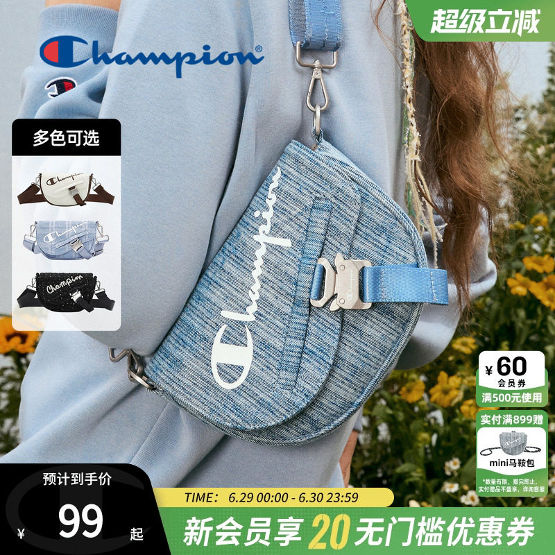 Champion冠军官方单肩包美式马鞍包时尚休闲斜挎包包女旅行出