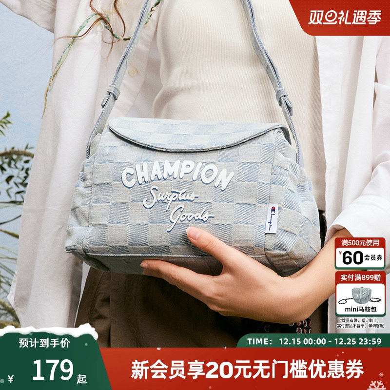 Champion冠军帆布保龄球包单肩包女士斜挎包日常轻便通勤包小