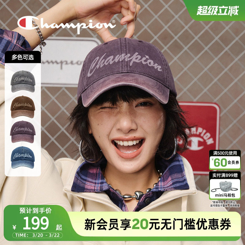 champion冠军26春季新款鸭舌帽男女同款棒球帽牛仔帽子遮阳