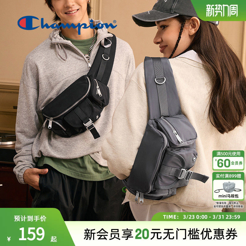 Champion冠军腰包大容量休闲男女潮流复古胸包单肩包通勤官方