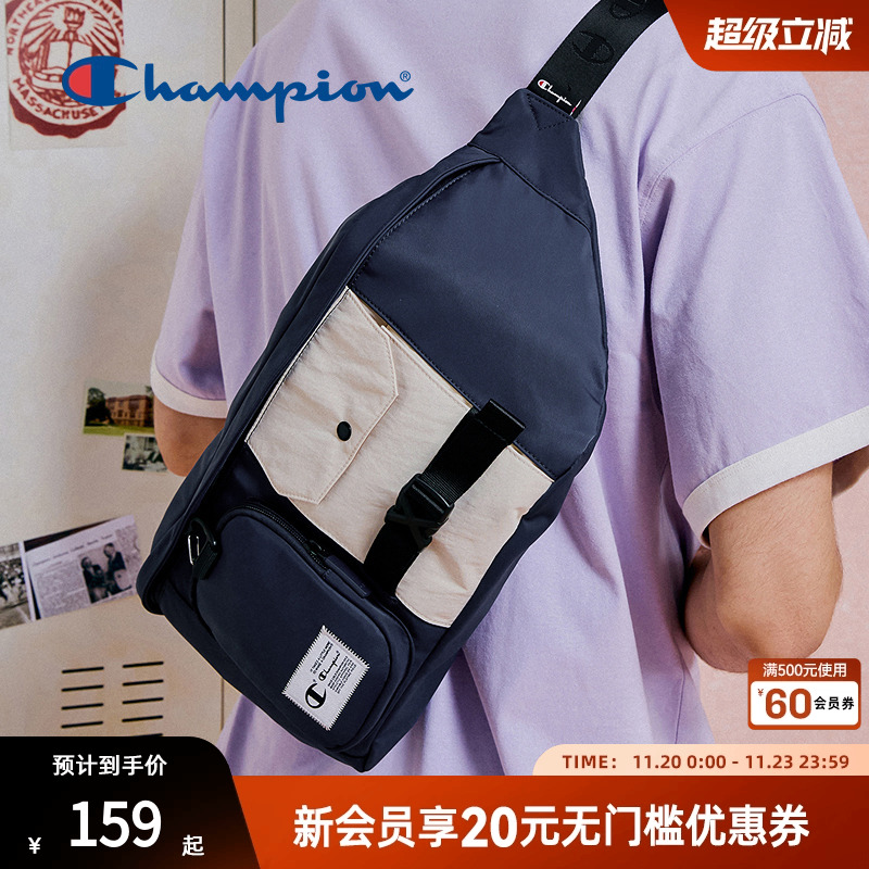 Champion冠军官方多口袋工装斜挎包秋冬休闲男女单肩包胸包大容量