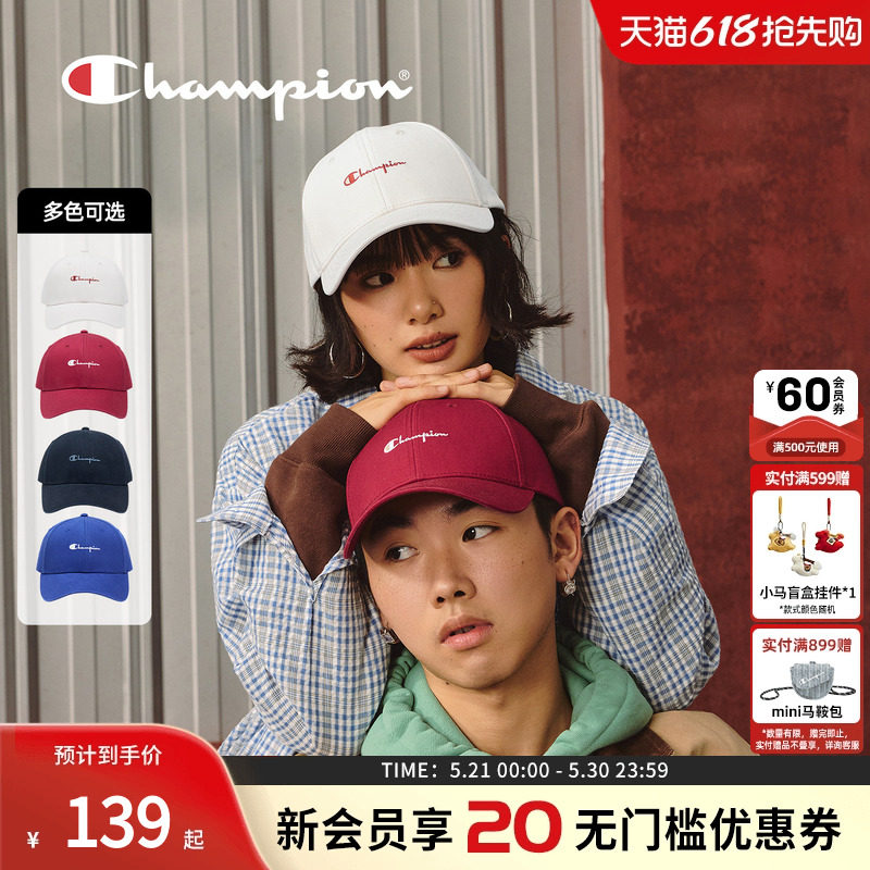 champion冠军新款棒球帽子男女情侣迷你logo鸭舌帽子透气