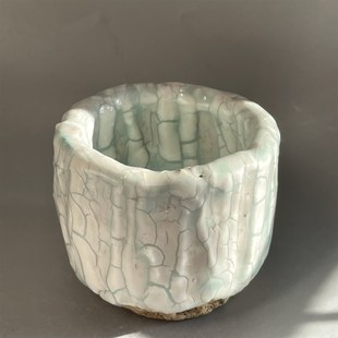 冰裂釉开片茶具柴烧原矿泥料茶杯品茗增香80毫升 志野烧主人杯日式