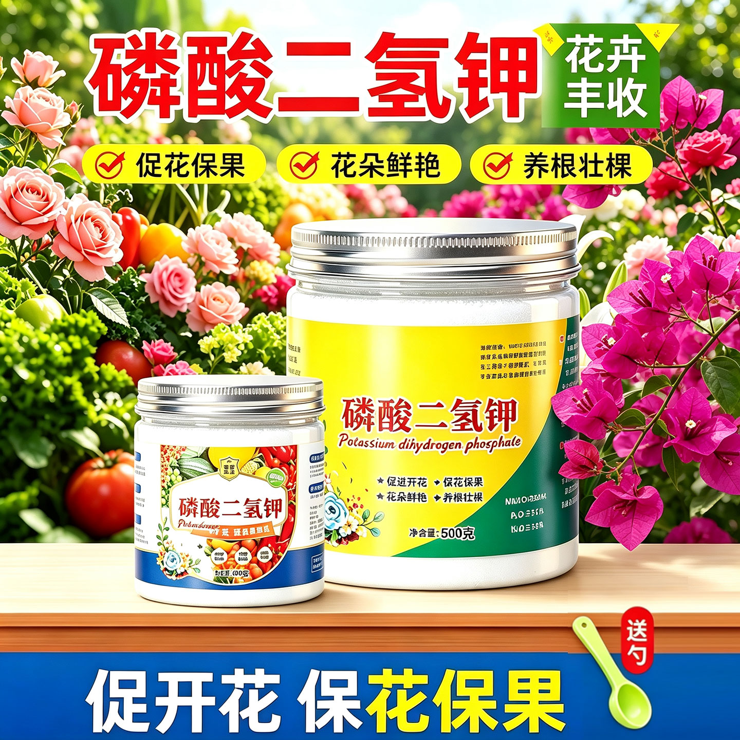 磷酸二氢钾肥料花卉植物蔬果专用叶面肥促花促果水溶肥氮磷钾正品