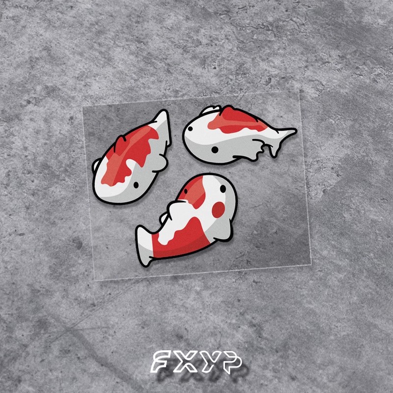 好运小锦鲤电动摩托汽车窗身贴纸