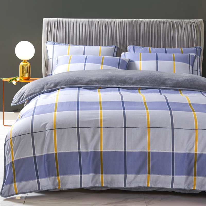 冬季ab面全棉牛奶绒被套单件