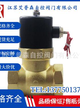 2L蒸汽电磁阀螺纹活塞式黄铜蒸汽电磁阀AC220VDC24V