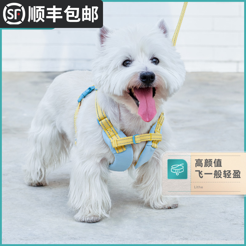 狗绳子牵引绳狗狗宠物胸背带泰迪背心式遛狗中型小W型犬网红链子
