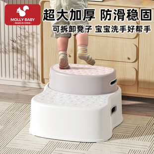 儿童垫脚凳厕所宝宝小板凳子洗手台阶洗脸脚踩凳R防滑脚踏站凳家