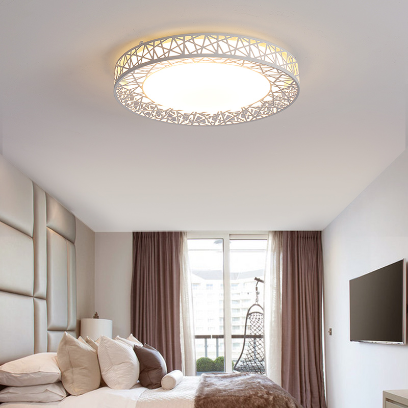 LED吸顶灯 卧室灯简约现代客厅灯超薄鸟巢圆北欧餐厅阳台过道灯具