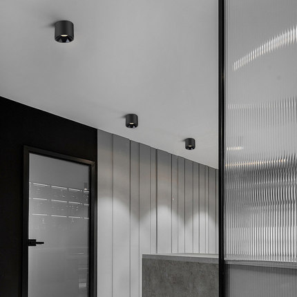 led明装射灯圆筒形防眩吸顶式外装cob筒灯商用店铺办公室工程悬吊