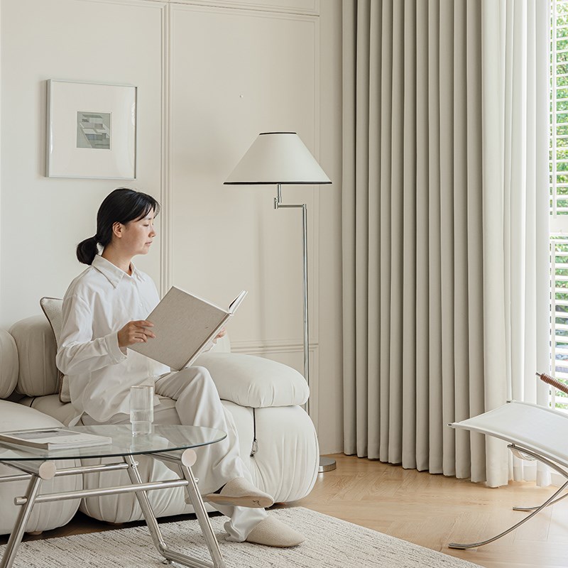 田园风小清新全遮光雪尼尔窗帘2025年新款奶油风隔热防晒遮阳布料