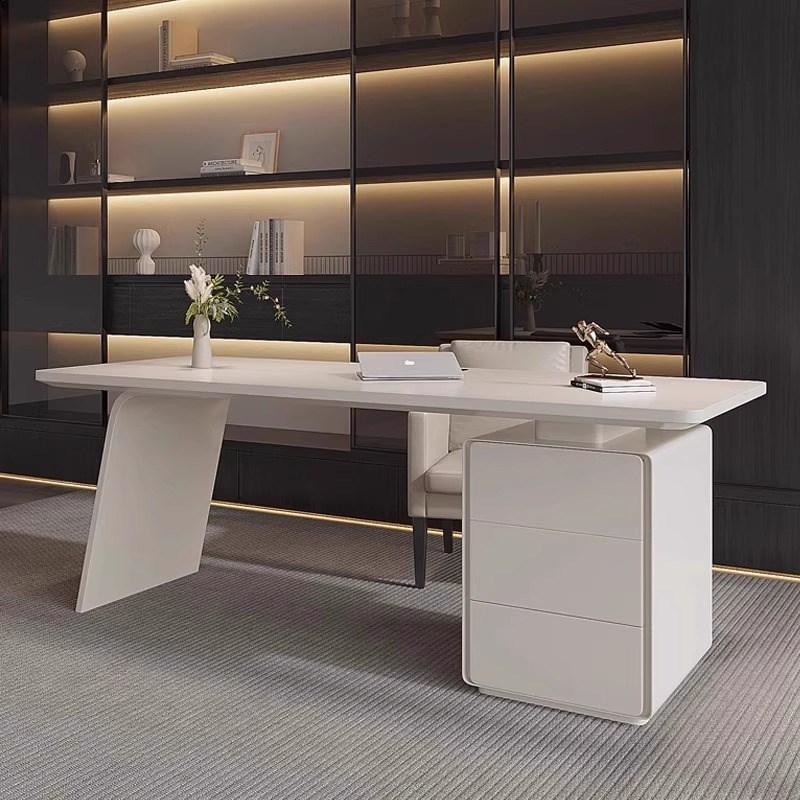 医美咨 咨询桌意式烤漆书桌轻奢老板桌简约现代设计师办公桌椅办