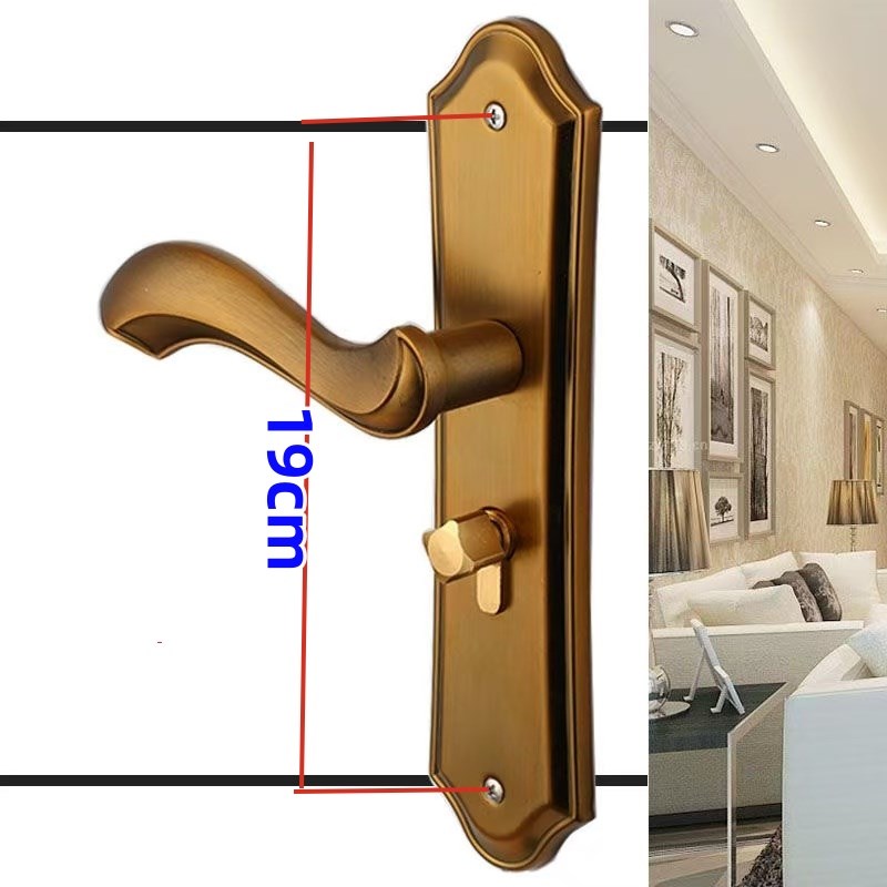 欧式双舌静音门锁现代简约黑色新安装卧室内门屋里家用锁加厚7713