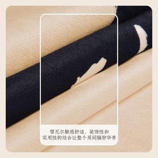 书法门帘卧室房间家用免打孔浴室隔断帘饭店厨房半截遮挡帘 新中式